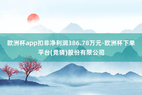 欧洲杯app扣非净利润386.78万元-欧洲杯下单平台(竞猜)股份有限公司