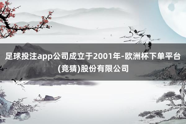 足球投注app公司成立于2001年-欧洲杯下单平台(竞猜)股份有限公司