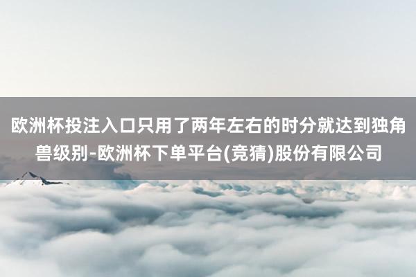 欧洲杯投注入口只用了两年左右的时分就达到独角兽级别-欧洲杯下单平台(竞猜)股份有限公司