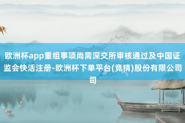 欧洲杯app重组事项尚需深交所审核通过及中国证监会快活注册-欧洲杯下单平台(竞猜)股份有限公司