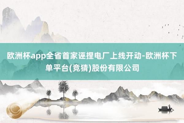 欧洲杯app全省首家诬捏电厂上线开动-欧洲杯下单平台(竞猜)股份有限公司