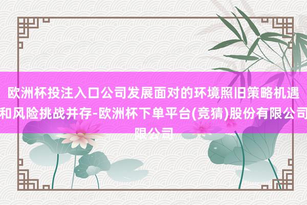 欧洲杯投注入口公司发展面对的环境照旧策略机遇和风险挑战并存-欧洲杯下单平台(竞猜)股份有限公司