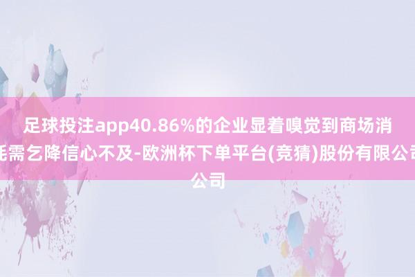 足球投注app40.86%的企业显着嗅觉到商场消耗需乞降信心不及-欧洲杯下单平台(竞猜)股份有限公司